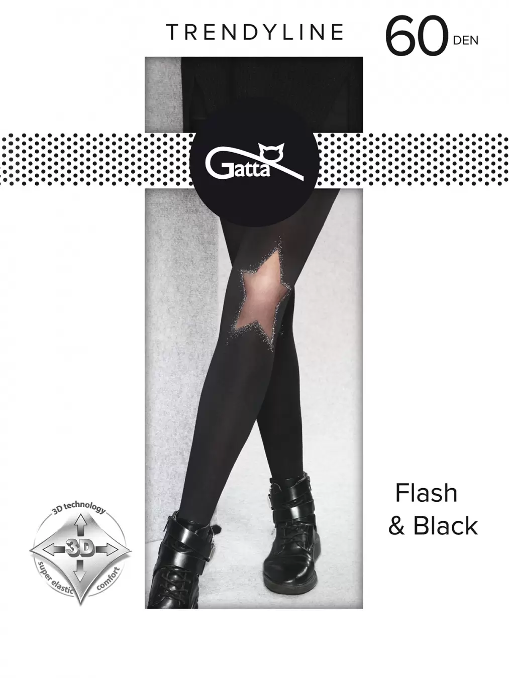 Gatta FLASH & BLACK 01, фантазийные колготки (изображение 1)