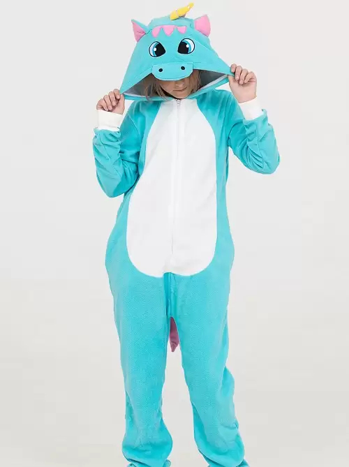 Детская пижама Единорог бирюзовый, кигуруми (изображение 1)