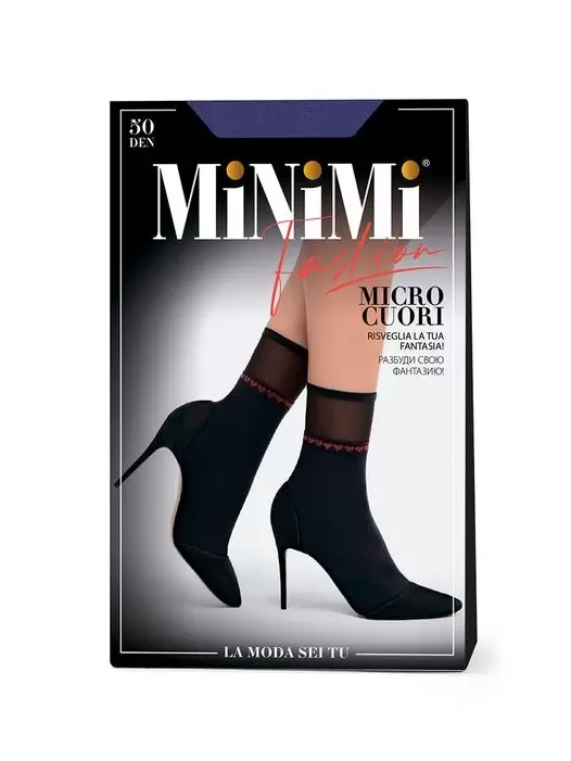 Minimi MICRO CUORI 50, носки женские (изображение 1)