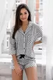 Sensis Taja, пижама с шортами (M черно-белый) (изображение 1)
