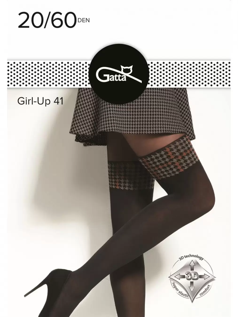 Gatta GIRL UP 41, фантазийные колготки (2 nero/foxy) (изображение 1)