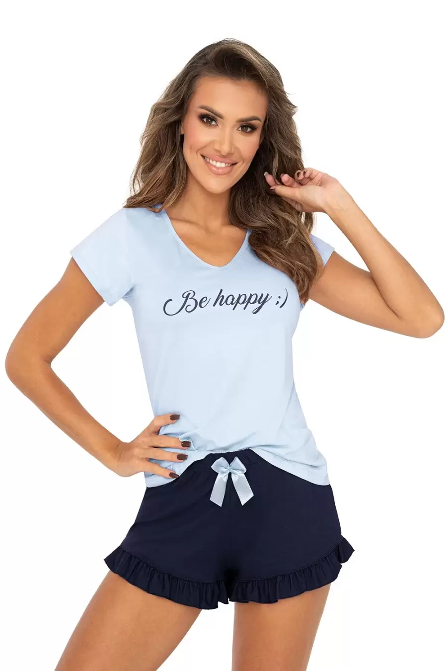 Donna Be Happy 1/2 Pyjamas Blue, пижама с шортами (изображение 1)