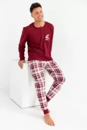 Sensis Gregory, мужская пижама с брюками (M бордовый)
