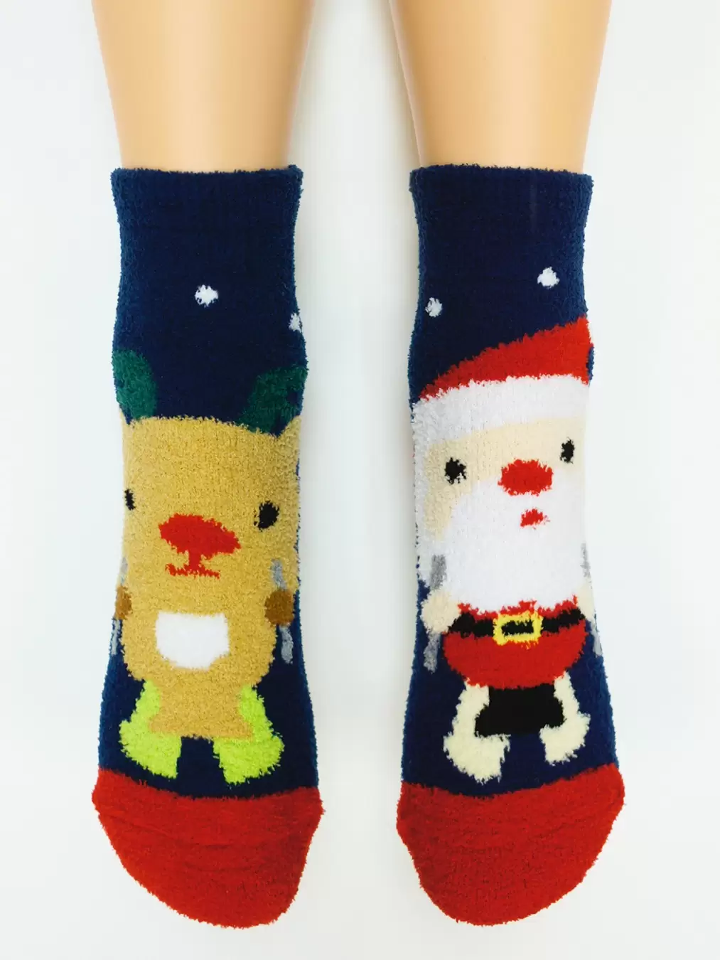 Hobby Line 2201-46, носки махровые-пенка Санта Клаус и Олень (изображение 1)