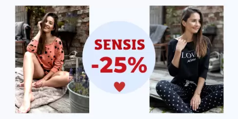 Распродажа пижам SENSIS со скидкой 25%