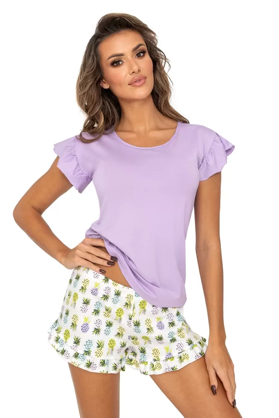 Donna Ananas 1/2 Violet, пижама с шортами (изображение 1)