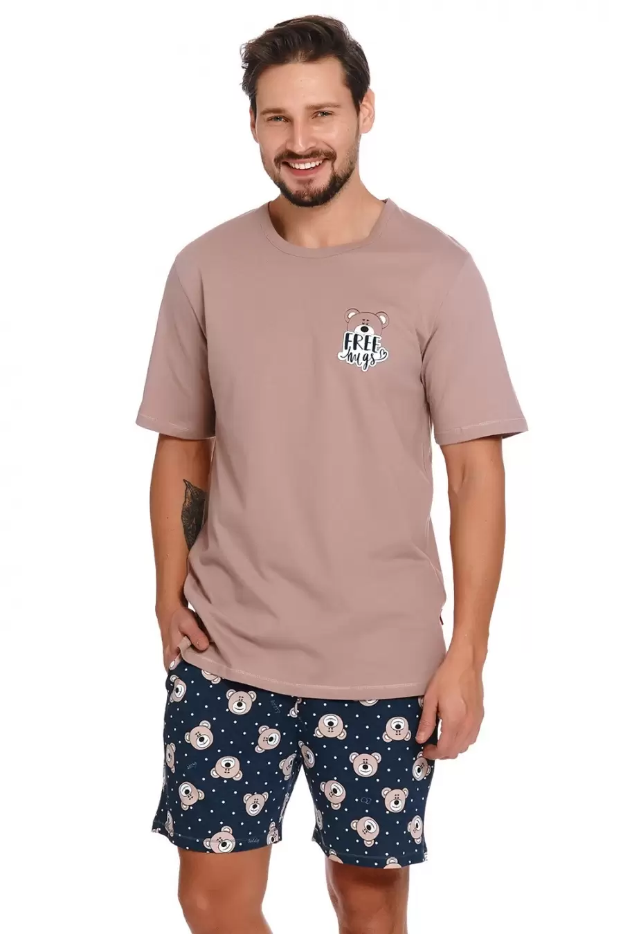 Doctor Nap PMB.4245 Beige, мужская пижама с шортами (бежевый=L) (изображение 1)